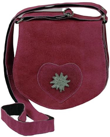 HC Damen kleine Trachtentasche mit Edelweiß, Farben:Bordeaux