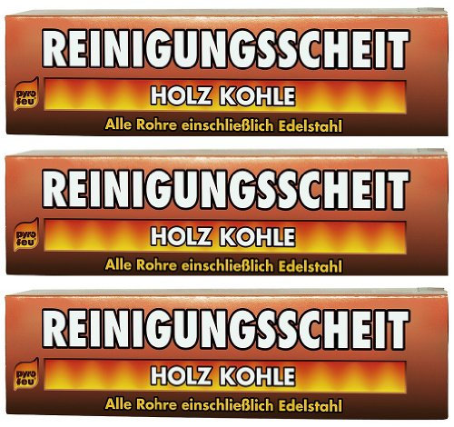 pyro feu 3X Reinigungsscheit Entrußer für Holz & Kohle