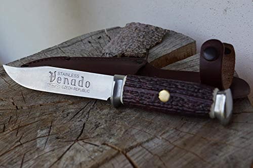 Mikov Venado Jagdmesser, PREMIUM Messer Griff hochwertiger Kunststoff, VARIANTE 2, sehr scharfes Taschenmesser, Outdoormesser mit 14cm ROSTFREI Feststehende Klinge für Jagen/ Angeln/ Camping