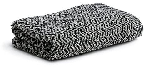 möve Brooklyn Handtuch Fischgrat 50 x 100 cm aus 85 % Baumwolle / 10 % Viskose aus Bambus-Zellstoff / 5 % Leinen, nature / black