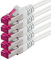 0,25 m - blanc - 5 pièces - câble réseau CAT6a (10Gb/s) S-FTP CAT 6a Lankacable - certifié GHMT PIMF 500 MHz Cat5 Cat5e Cat6 Cat6a Cat7 pour switch, routeur, modem, Internet