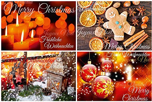 Edition Colibri 24 Weihnachtskarten NOSTALGIE I / nostalgisches Weihnachtspostkarten-Set (4 Motive x 6 St. = 24 St.) im Retro / Vintage-Stil (10822-25)