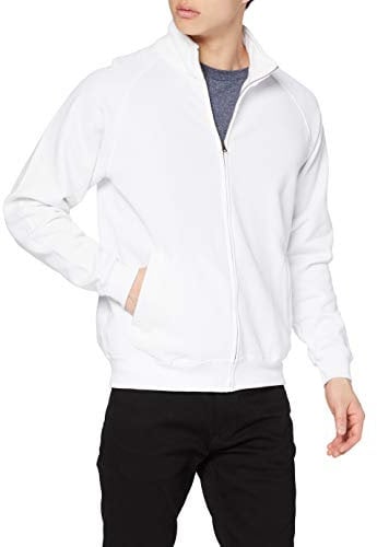 Fruit of the Loom Men's Zip front Classic Jacket, White, Large