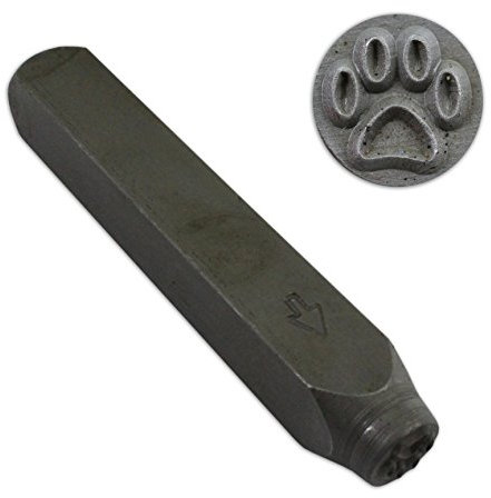 Stanzwerkzeug mit Pfotenabdruckmotiv, aus Metall