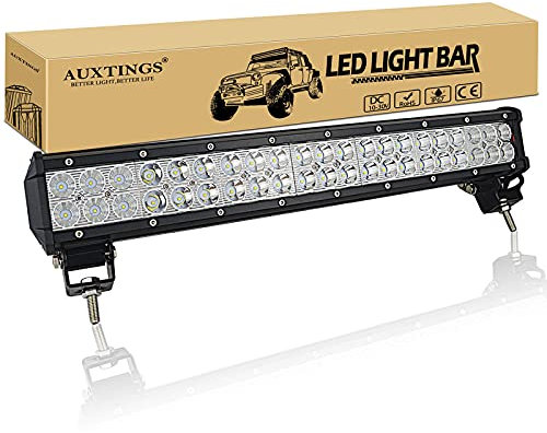 AUXTINGS 50,8 cm 20 Zoll 126W LED Lichtleiste Spot Flutstrahl Dach Fahren Nebel Lichter für 4WD 4X4 ATV Pickup Truck Traktor Boot