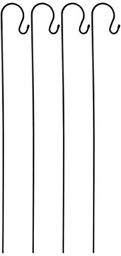 Selections Metal Shepherd's Crook Garden Hook for Bird Feeders & Lanterns (1m) - Pack of 4