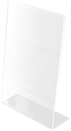 Q-CONNECT L-Ständer/ Tischaufsteller/ Speisekarten- & Prospektständer für Restaurants, Hotels, Konferenz & Rezeption/ Tischaufsteller Schräg/ Tischschildhalter/ Flyer Display für Empfang/ 100x150mm