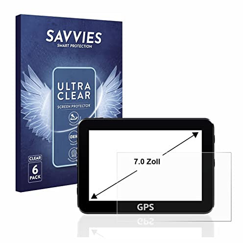 savvies 7 Pellicola Protettiva per Sistema di navigazione/GPS con 7,0 Pollici (17.8 cm) [152.5 x 91.5 mm, 15:9] (6 Pezzi) Protettivo Ultra