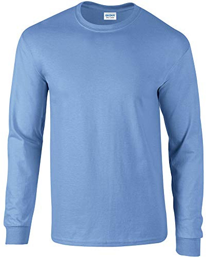 Gildan Men's Double Needle Bottom Hem Rib Knit T-Shirt, Carolina Blue, Medium