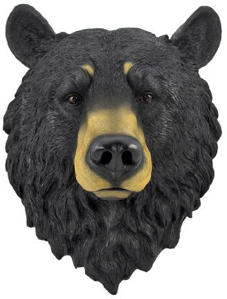 Wandstatue, Motiv: Schwarzer Bär, Kopfhalterung, Büste