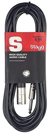 Unbalanced Male XLR to Jack lead for linking your guitar to a DI box, effects, etc or for connecting straight into a mixing desk, Black, 6m