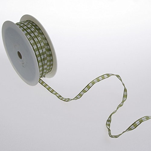 Karoband mit Drahtkante - olivgrün - 5 mm auf 100 m Rolle - 64098 5 66 (0,29€/M)
