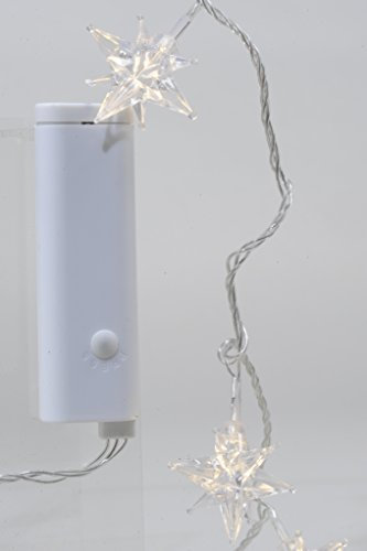 Kaemingk LED Durawise Sternenkette, aussen, Batteriebetrieben, 24 warmweiße LED, transparentes Kabel, 3.45 m, 6-Stunden Timer 497098