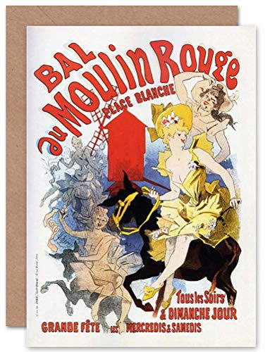 Wee Blue Coo Moulin Rouge Theater Vintage Anzeige Windmühle Tanzen Weihnachtskarte