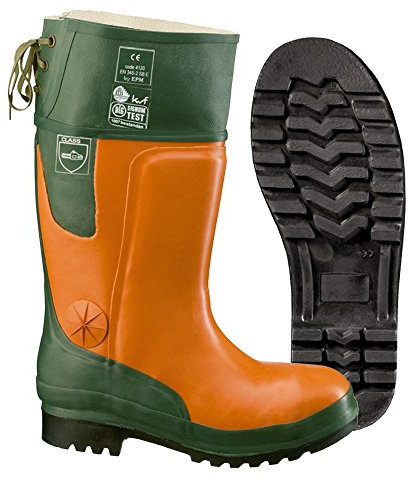 Feldtmann 35510/GR.46 Sägeschutz-Stiefel Größe46 Ulme, oliv/orange