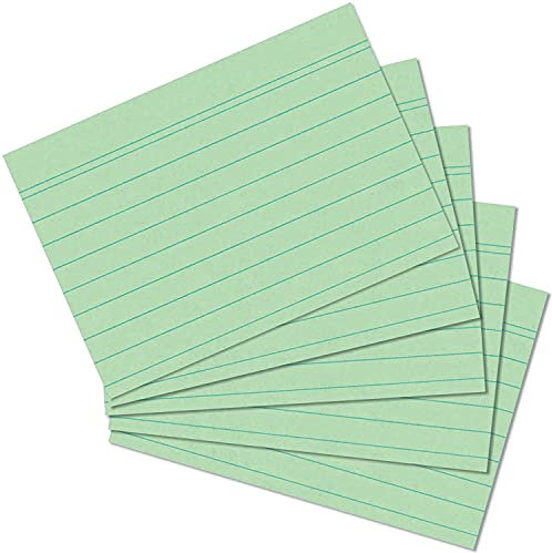 Exacompta 10840SE 100er Pack Premium Karteikarten liniert DIN A7 ideal für die Schule, zum Lernen von Vokabeln und passend zur Bunnybox Lernkartei 74 x 105 mm grün