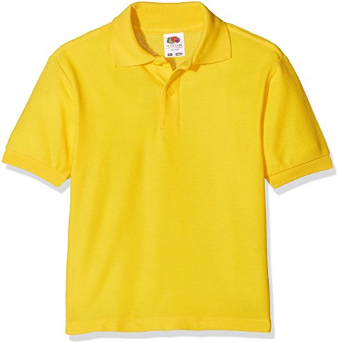 Fruit of The Loom Boys' Polo Shirt - Yellow - 8 Years