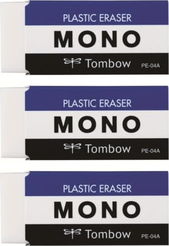 MONO PLASTIC ERASER 3piece pack [JAPAN Import] PE04A