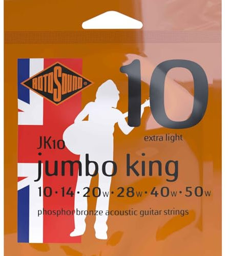 Rotosound JK10 - Juego de cuerdas para guitarra acústica de fósforo/bronce, 010-050
