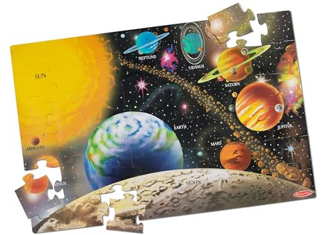 Melissa & Doug 10413 Sonnensystembodenpuzzles, leicht zu reinigende Oberfläche, fördert die Hand-Augen-Koordination, 48 Stück, mehrfarbig, 91,44 x 60,96 cm (L x B) - FSC zertifizierte