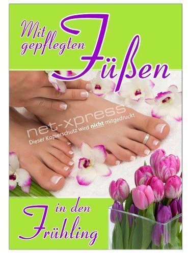 net-xpress Werbeplakat für Fußpflege im Frühling DIN A1, Plakat Poster Nagelstudio