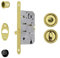 Agb Serratura per Porte Scorrevoli Scivola T Kit A Tondo Versione Pomolo Bottone Finitura Ottone Lucido
