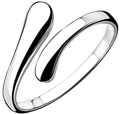 Omos Damen 925 Sterling Silber Einfache Öffnen Verstellbare Ringe