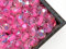 100 Stück Tschechische Facettierten Glasperlen Fire-Polished Rund 4 mm, Crystal AB Pink Lined