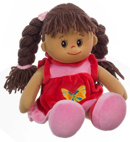 Heunec 470576 - Poupetta Lucy mit braunem Haar L, Braun, Rot