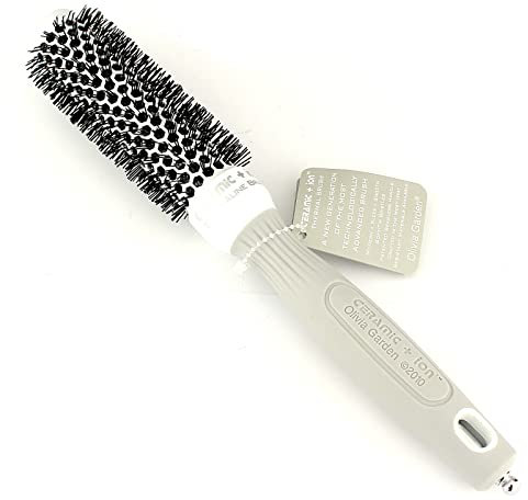 Olivia Garden Rundhaarbürste Ceramic + Ion 25, antistatische Ionen-Rundhaarbürste mit Keramikkörper und Nylonborsten 25/ 40 mm