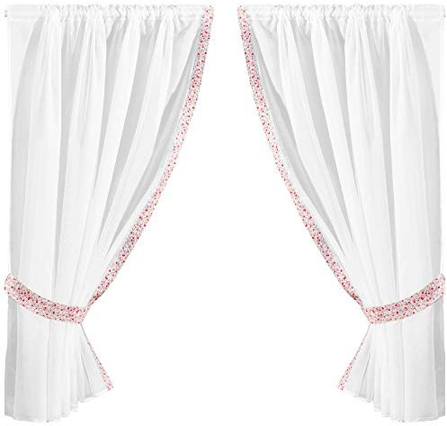 Gardinenset mit Stangendurchzug, Serie: Satin ca. 140x120 cm Auswahl: bunt - Blumen