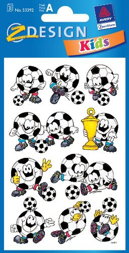 Avery Zweckform ZDesign 53392, Kinder Sticker Fußbälle 3 Bogen