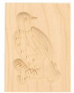 Hofmeister Holzwaren Spekulatius-Form, 100% Made in Germany, plastikfrei backen, Motiv Vogel, Springerle-Formen für Kekse mit Motiv, Plätzchen-Ausstecher, Holz-Model-Backform, 8cm, aus Holz 11102