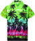 V.H.O. Funky Hawaii-Hemd, Herren, Kurzarm, Beach, Grün, XL