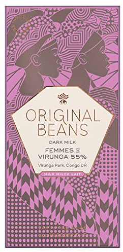 Original Beans - BIO Femmes de Virunga 55% Schokolade - 70g Tafel - CH-BIO-006 - Essenzen von gerösteten Nüssen und Cappuccino