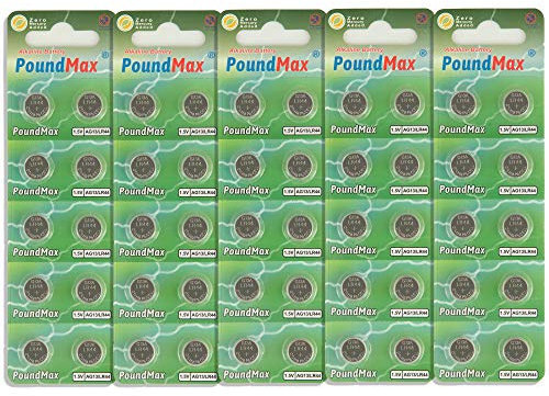 50 x AG13 LR44 1.5 V PoundMax Alkaline Button Cell Battery