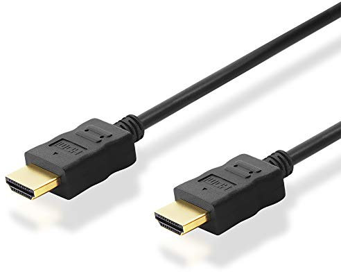 BestPlug 1 Meter Universal HDMI Kabel mit Ethernet, HDMI Stecker auf HDMI Stecker vergoldet, High Speed, geeignet für 3D HD FullHD UHD 4K, Schwarz