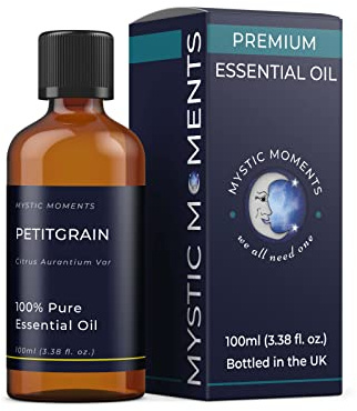Mystic Moments | Petitgrain Essential Oil (Citrus aurantium) 100ml | Fresh Green Citrus Woody Aroma for Relaxing Aromatherapy & Uplifting Diffuser Blends | Vegan & Natural