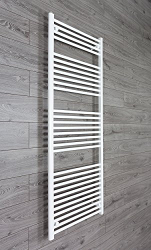 companyblue 700mm wide x 1700mm high Heated Towel Rail Straight Flat White Bathroom Warmer Radiator Rack Central Heating