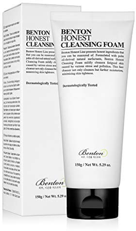 BENTON Ehrlicher Reinigungsschaum 150 g (5,29 oz.) - Kamelien-Japonica-Samenöl und Palmöl enthalten feuchtigkeitsspendendes schäumendes Reinigungsmittel, cremige und feine elastische Blasen