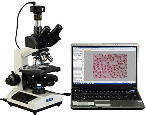 OMAX - 40X-2500X Phase Contrast Trinocular Compound LED Microscope with 10MP USB Camera - M837ZL-PHB3-C100U