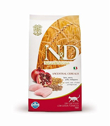 Farmina N&D ANCESTRAL Grain Adult Pellets Katzenfutter (Trockenfutter, mit Vitaminen und natürlichen Antioxidantien, ohne Mais, Zutaten: Huhn, Dinkel, Hafer und Granatapfel, Portionsgröße: 300 g)