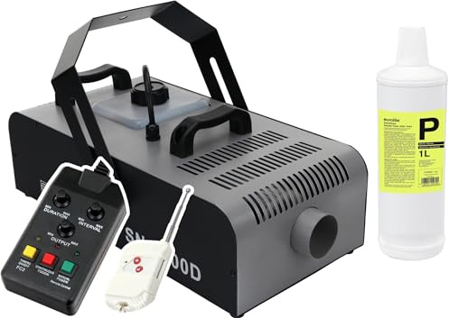 Showlite SN-1500D DMX Nebelmaschine 1500W Set mit 1l Fluid, Gewicht: 12 | Ideal zur Festinstallation in Diskotheken oder Bars, Nebelausstoß: 560m³/min, Leistung: 1500 Watt, Aufwärmzeit: 12 Minuten