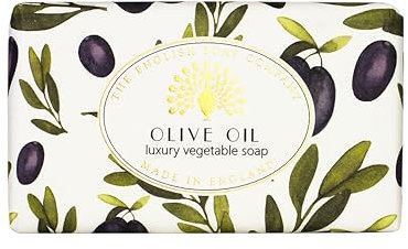 The English Soap Company Vintage Olive Oil Soap Bar - Luxury Shea Butter Soap with Nourishing Formula - Moisturising, Vegan, Paraben-Free - 190g