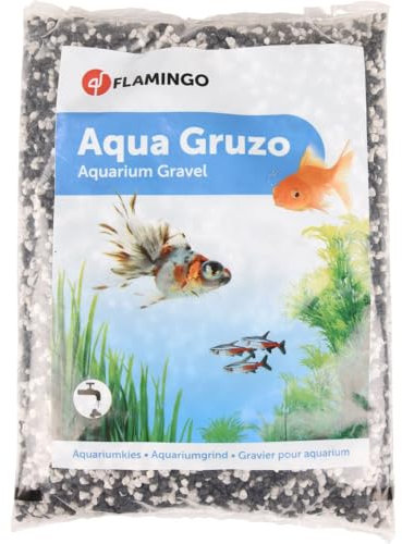 FLAMINGO - Gravier Gruzo Fin Noir Blanc 1kg pour Aquarium