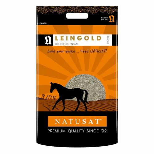 NATUSAT Leingold - Leinsamen, Pferdeverdauung, Unterstützend beim Fellwechsel, Pferdekräuter (5000 g)