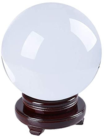 Longwin, Sfera di cristallo K9 da 150 mm di diametro, accessorio fotografico trasparente con supporto rotante rosso in legno e scatola di imballaggio