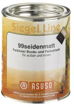 ASUSO 99seidenmatt - Satin Polyurethan (PU) Bodenlack für Holz, 0,75 Liter