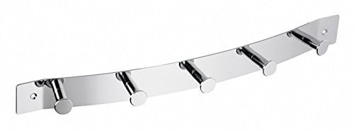 Alco-Albert 2835 - Garderobenleiste mit 5 Haken, Circa 40,5 cm, Metall, Chrom, 4 x 4 x 6.5 cm