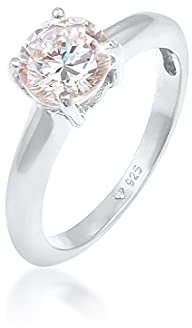 Elli Ring Damen Solitär mit Zirkonia Kristall in 925 Sterling Silber